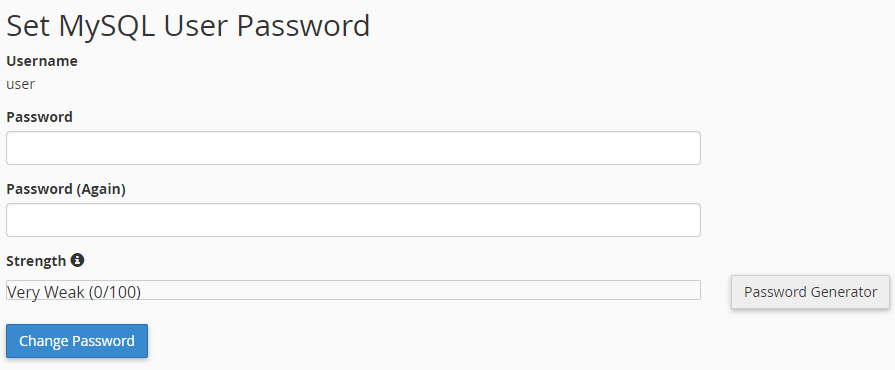 Enter the New Password Two Times or use the Password Generator and Click Change Password