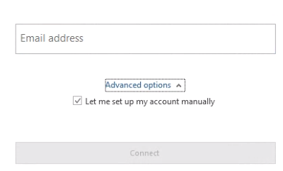 Type in your Email Address and Click Connect
