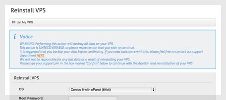 reinstall vps