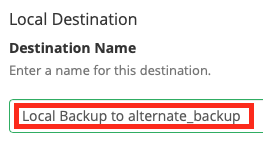 Specify the destination name