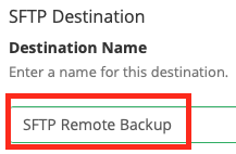 Specify SFTP Destination Name