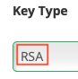 Choose the key type, either RSA or DSA from the drop-down menu