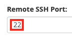Specify the source server's SSH port