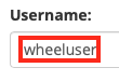 Type in the Wheel User Name
