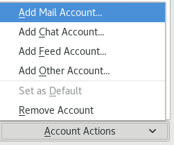 Select Account Actions and Then Add Mail Account
