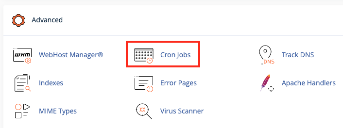 Click on Cron Jobs in the Advanced Section of cPanel