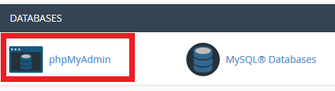 The phpMyAdmin Icon in cPanel