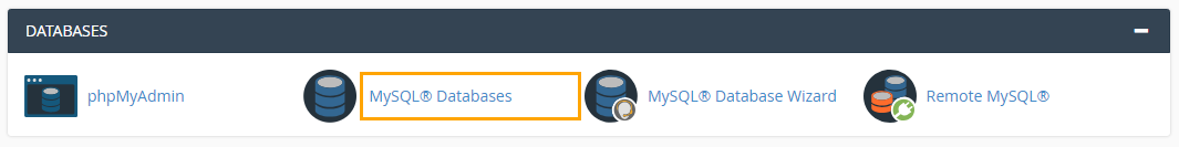 Select MySQL Databases from the Databases Section of cPanel