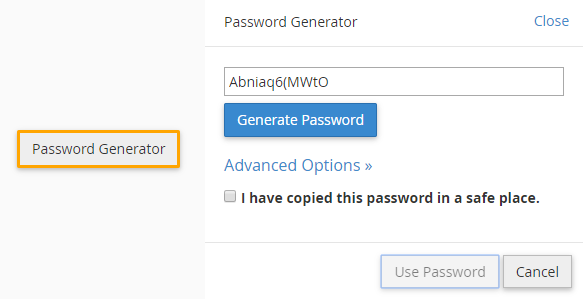 You can use the Password Generator to Create a Secure Password