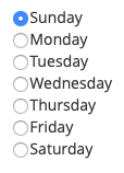 Choose which day the weekly backups are generated