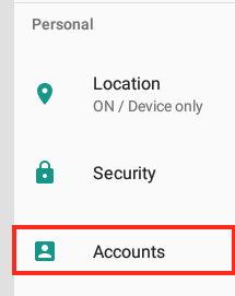 Click on Accounts in Settings on Android 7 or Earlier