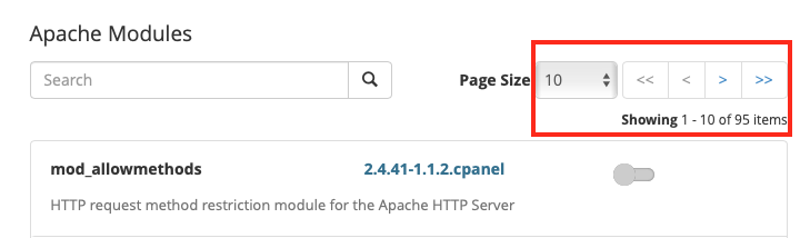 Select the Apache Modules you Need and Click Next