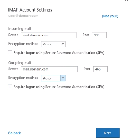 Enter Your Email Account Details and Click Next