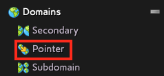 Select Pointer from the Domains Section