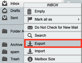 Right Click on the Mailbox and Select Export