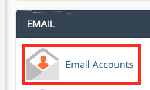 Select Email Accounts from the Email Section in cPanel