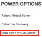 Click Shut Down Virtual Server from the Tools Menu