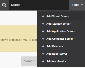 Choose Build and then Add Virtual Server.