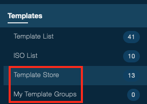 Click on Template Store or My Template Groups in the Templates Section of the Sidebar