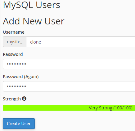 Add a New User to that Database