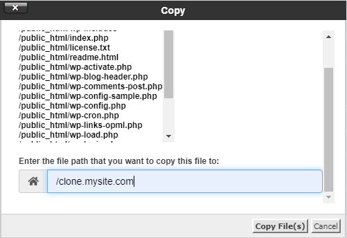 Copy the Files to the New Cloned Site Location Somewhere in the Appropriate Web Location