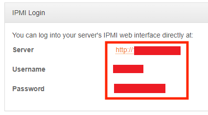 Scroll down to Locate the IPMI Login Credentials