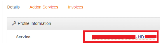 Click on the Server Name in the Service Field